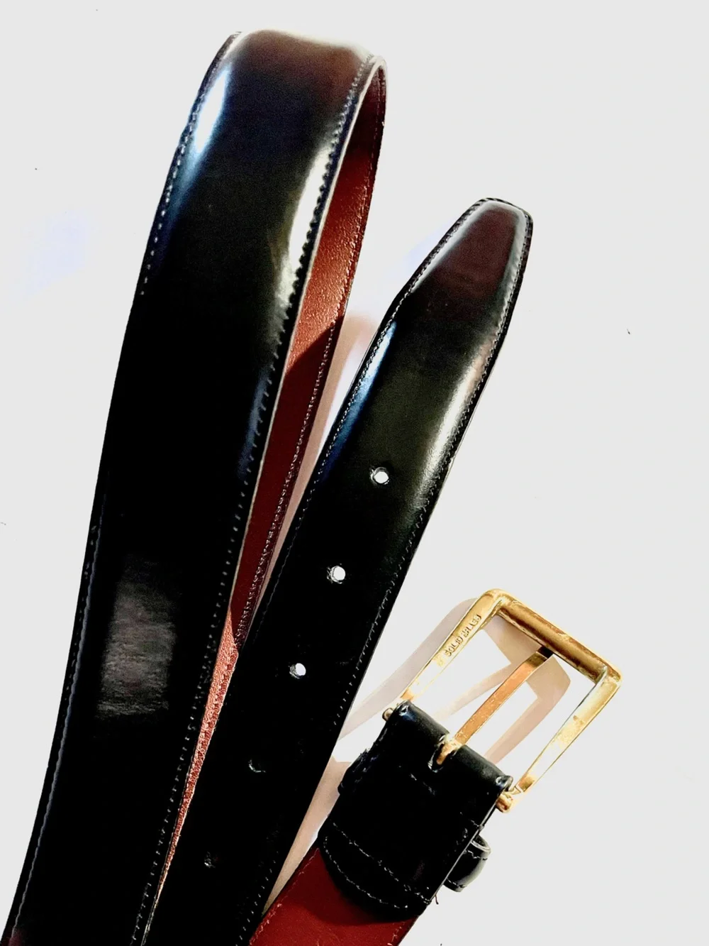 Coach Men's Black Leather Handcrafted Belt